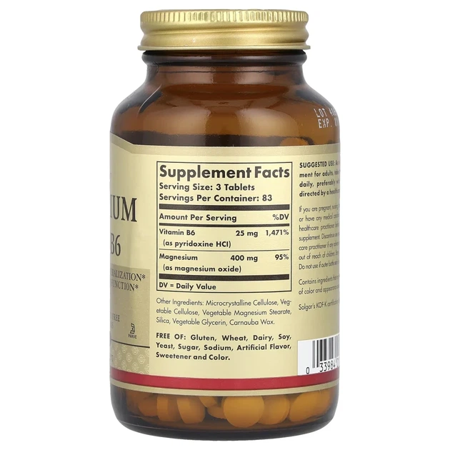 Магній із витамином В6 Solgar (Magnesium with Vitamin B6) 250 таблеток (SOL-01721) - Фото 2 Магній із витамином В6 Solgar (Magnesium with Vitamin B6) 250 таблеток (SOL-01721) - зображення 2
