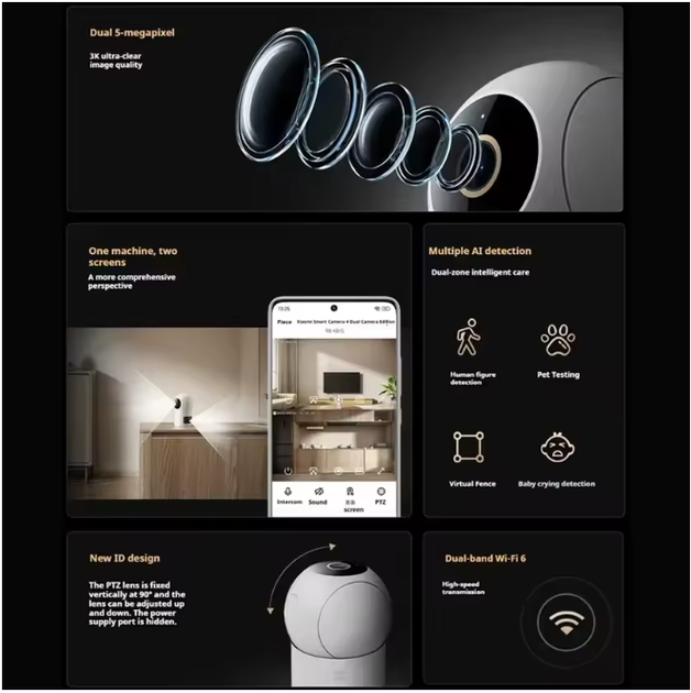IP-камера Xiaomi Smart Camera 4 Dual Camera Edition MJSXJ29CM/BHR088WCN - зображення 5