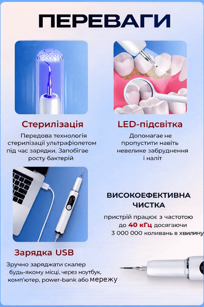Скаллер для собак ультразвуковой Folem T6, чистка зубного каменя у животных - изображение 3