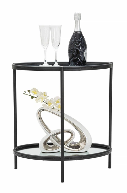 Stolik kawowy Mauro Ferretti 84642 z lustrzanymi blatami 58 x 53 x 37 cm Czarny (8024609347627) - obraz 6