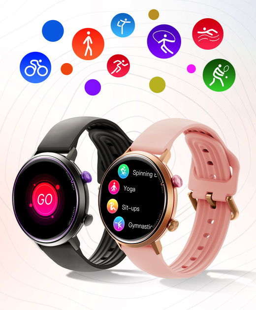Смарт часы женские LEMFO W2 Pink (тонометр, пульсоксиметр) Amoled экран - Фото 11 Смарт часы женские LEMFO W2 Pink (тонометр, пульсоксиметр) Amoled экран - изображение 11