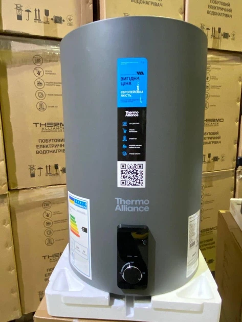 Бойлер Thermo Alliance вертикальный сухой ТЭН 100 л Grey (D100V20J3(D)KG) серый - изображение 2