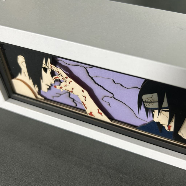 Многослойный 3D ночник лампа аниме Naruto Итачи и Саске Учиха светильник для комнаты Наруто - изображение 4