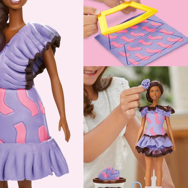 Набір для ліплення Барбі Модниця з рюшами Play-Doh Hasbro (B0DNTVNMS7) — Пластилін з лялькою Barbie - зображення 8