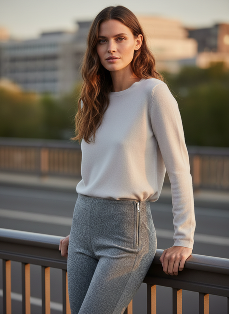 Брюки H&M 34 Серебряный (HM-05437056-Silver) - изображение 4