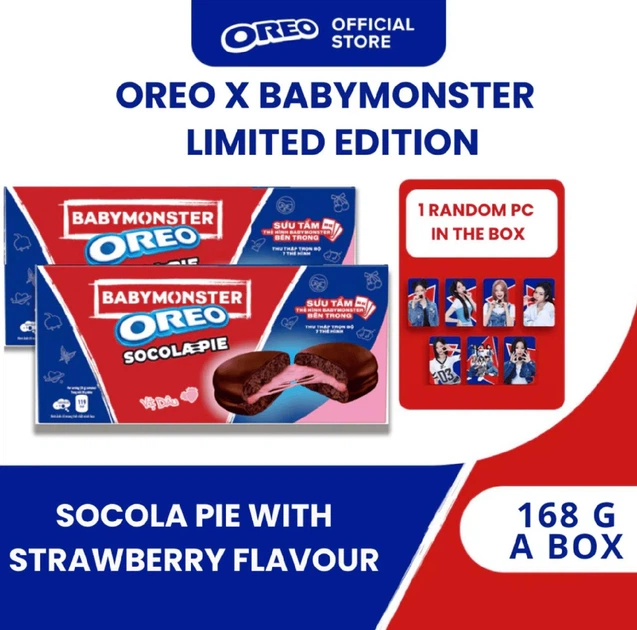 Шоколадні тістечка Oreo Socola Pie BabyMonster Chocolate Strawberry Cream 168г - зображення 9