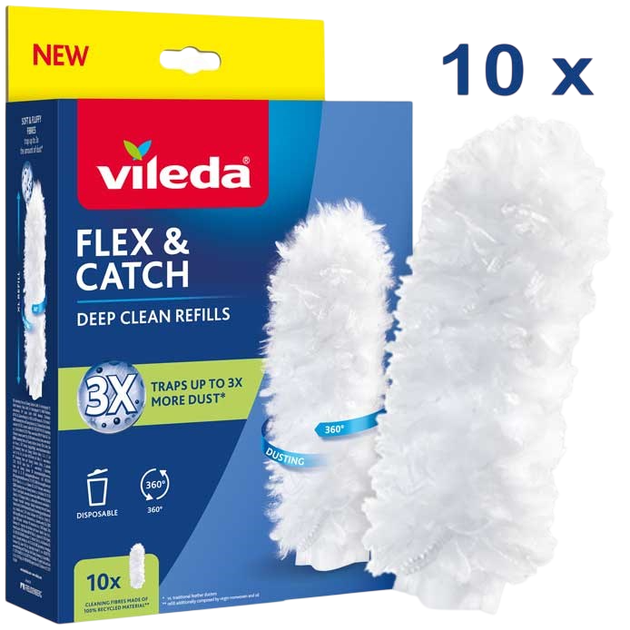 Wkłady do miotełki do kurzu Vileda Flex & Catch 10 szt (4023103252486) - obraz 2