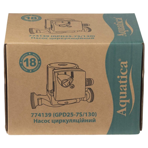 Насос циркуляційний 130Вт Hmax 7м Qmax 87л/хв Ø1½" 130мм + гайки Ø1" AQUATICA (774139) - зображення 17