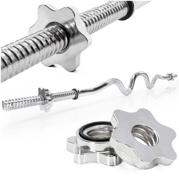 Гриф Actiget Cильно вигнутий Різьбовий Сталевий 120 см Штанга та затискачі 25 мм ACT0007 (5908455308106) - зображення 2