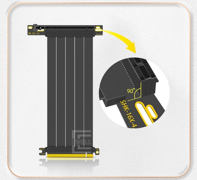 Райзер Ewell Riser Card PCI-E 16X ver. 3.0 PRO, шлейф 30 см (EW337) - изображение 6