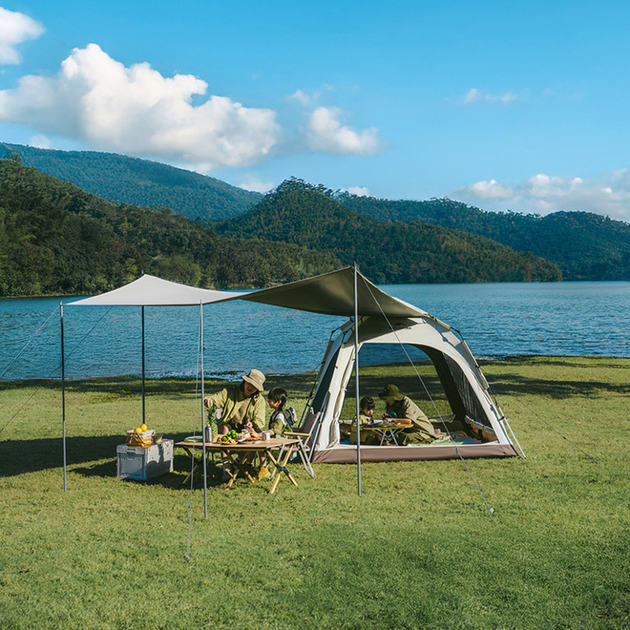 Палатка трехместная автоматическая с тентом Naturehike Ango CNK2550WS010, L, серая - Фото 4 Палатка трехместная автоматическая с тентом Naturehike Ango CNK2550WS010, L, серая - изображение 4