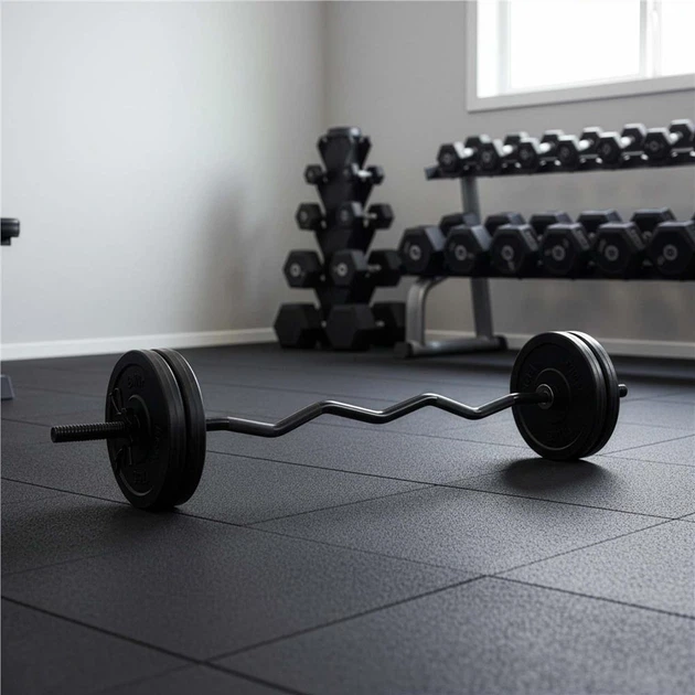 Гриф Actiget Вигнутий Олімпійський Різьбовий 120 см Чорний Сталевий Штанга та затискачі 25 мм ACT0009 (5908455308120) - зображення 13