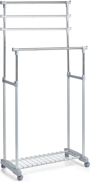Stojak na ubrania Zeller 2 poziomowy Srebrny (4003368171517) - obraz 3