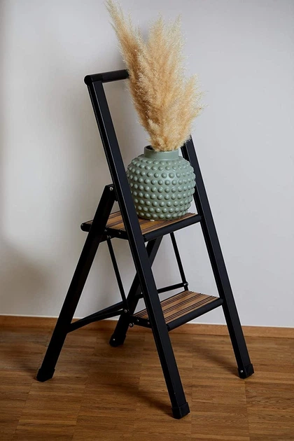 Драбина Wenko алюмінієва 2-ступенева Чорна (4008838217368) - зображення 3