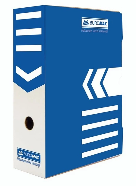 Бокс для архівації документів Buromax 352х250х100 мм синій (BM.3261-02) - Фото 1 Бокс для архівації документів Buromax 352х250х100 мм синій (BM.3261-02) - изображение 1