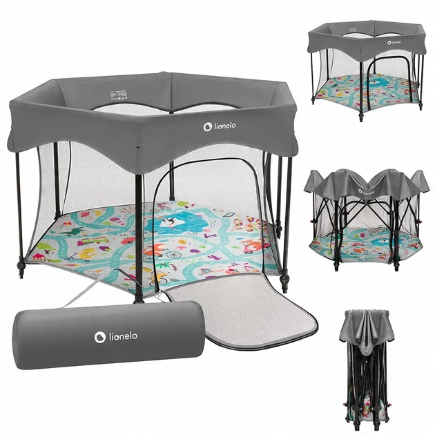 Манеж игровой Lionelo Roel Plus Grey Multicolor (LO-ROEL PLUS GREY MULTICOLOR) - изображение 3