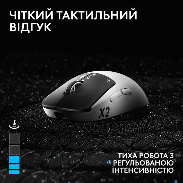 Мышь Logitech G Pro X2 Superstrike Lightspeed Wireless White-Black (910-007776) - изображение 6