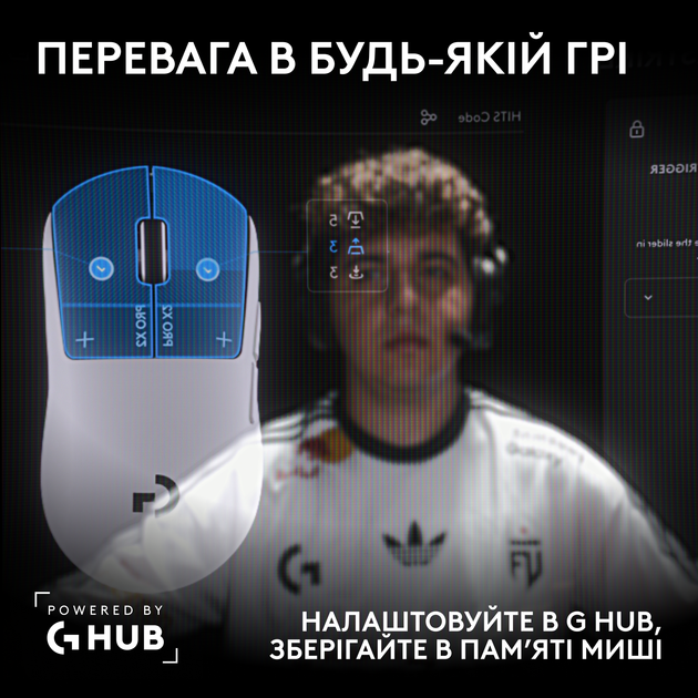 Мышь Logitech G Pro X2 Superstrike Lightspeed Wireless White-Black (910-007776) - изображение 9