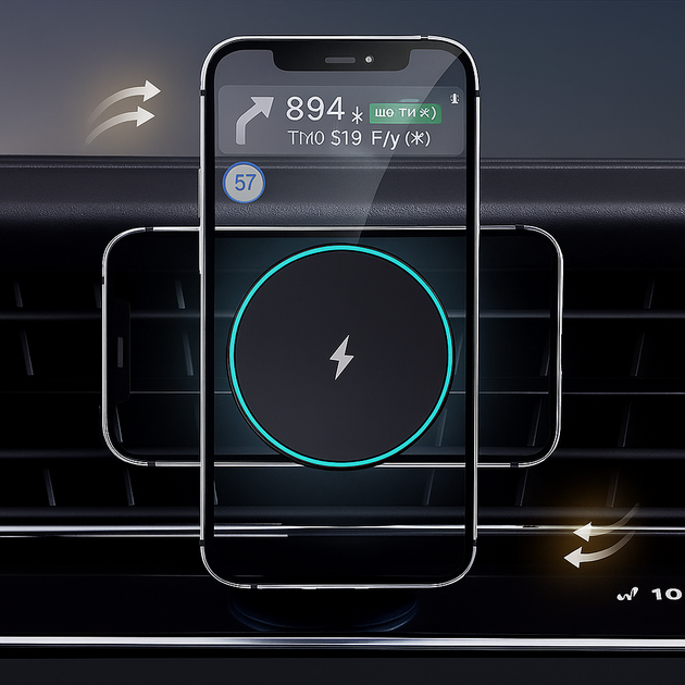 Автодержатель с беспроводной зарядкой и мощным магнитом - Фото 3 Автодержатель с беспроводной зарядкой и мощным магнитом - изображение 3