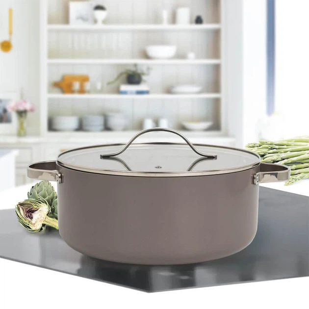 Кастрюля з кришкою Maestro MR-4009-24, Ø 24 см, 4,1 л, з керамічним покриттям та сталевими ручками - зображення 5