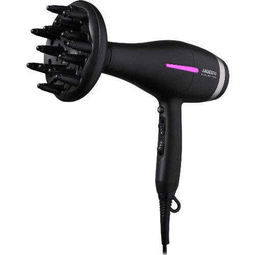 Фен для волосся 1850-2200W (2 швидкості/3 темпер.режими/дифузор) чорний HD-Y223PRO Violet PRO Ardesto - Фото 4 Фен для волосся 1850-2200W (2 швидкості/3 темпер.режими/дифузор) чорний HD-Y223PRO Violet PRO Ardesto - изображение 4