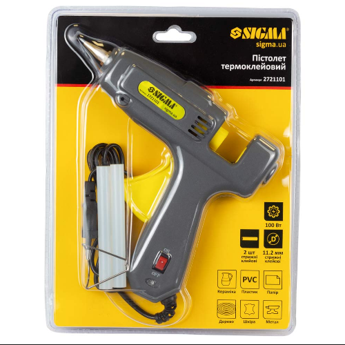 Пістолет термоклейовий d11,2мм 100W з вимикачем SIGMA - изображение 4