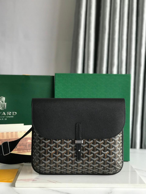 Чоловічі сумки Goyard з логотипом чорна 29×24×4 см (LUX1024) - Фото 1 Чоловічі сумки Goyard з логотипом чорна 29×24×4 см (LUX1024) - изображение 1