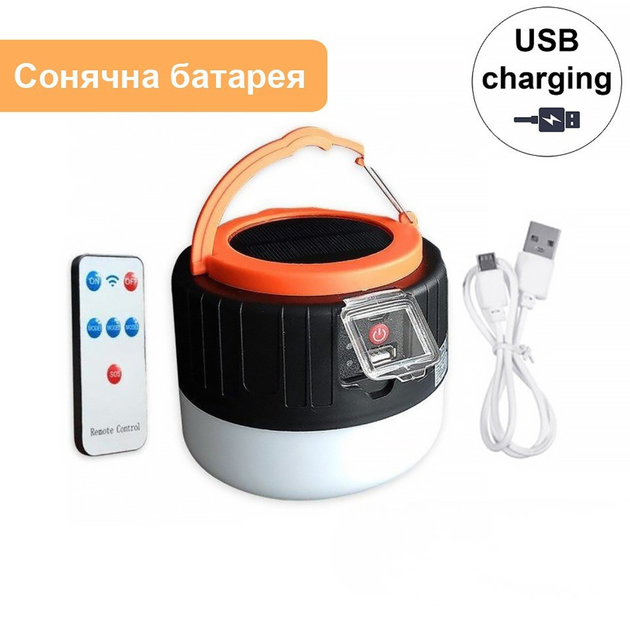 Аккумуляторный мощный кемпинговый фонарь с подвесным крючком кемпинговая лампа LED уличный светильник прожектор ручной фонарик походный с солнечной батареей для туризма и рыбалки сада и дачи - изображение 2