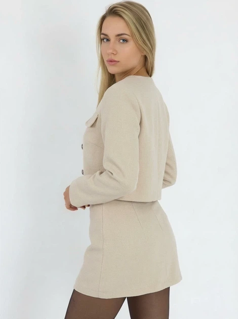 Костюм женский твидовый, акцентные пуговицы Athelia 088 Светло-бежевый 42-44 - Фото 2 Костюм женский твидовый, акцентные пуговицы Athelia 088 Светло-бежевый 42-44 - изображение 2