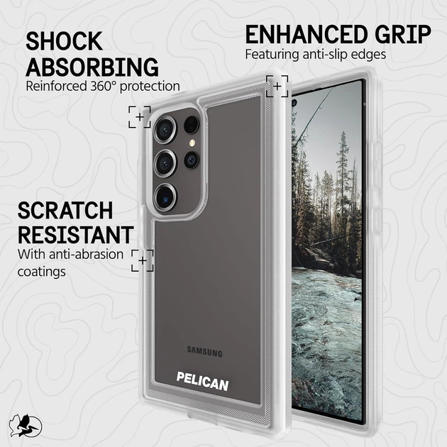Чехол противоударный Pelican Voyager для Samsung Galaxy S24 Ultra (S928) Clear Прозрачный с клипсой аналог OtterBox - изображение 11