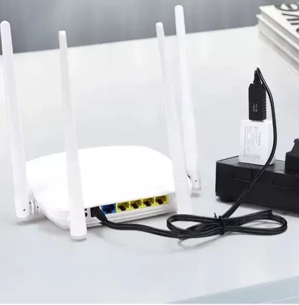 Набір кабелів живлення для Wi-Fi роутера USB-DC 5,5х2,5 мм 5-12V від Power Bank 2 шт. - зображення 7