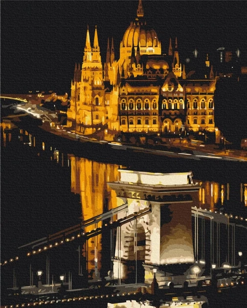 Картина за номерами Нічний Будапешт 40x50 Brushme (BS52549) - Фото 1 Картина за номерами Нічний Будапешт 40x50 Brushme (BS52549) - зображення 1