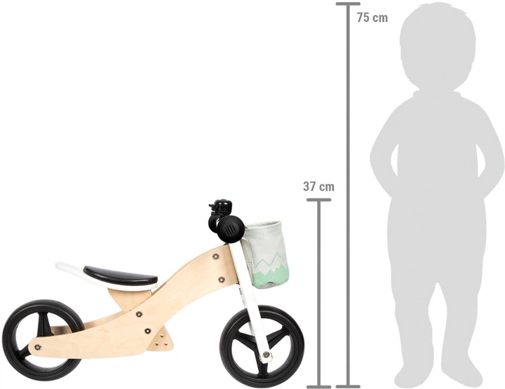 Біговел Small Foot Wooden Training Tricycle/Balance Bike 2 в 1 Sage Green (12414) (4020972124142) - зображення 4