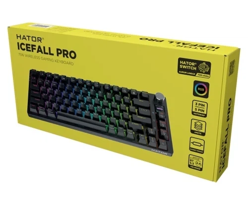 Клавіатура бездротова Hator Icefall Pro, Black (HTK450UA) - Фото 7 Клавіатура бездротова Hator Icefall Pro, Black (HTK450UA) - зображення 7