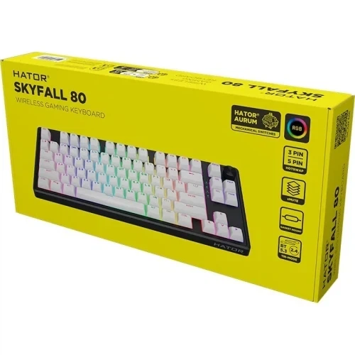 Клавиатура беспроводная Hator Skyfall 80 Wireless, Black/White (HTK3180UA) - изображение 7