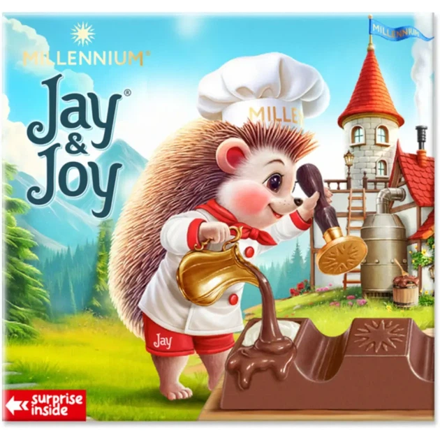 Шоколад Millennium Jay&Joy молочний з молочною начинкою 45 г - Фото 2 Шоколад Millennium Jay&Joy молочний з молочною начинкою 45 г - изображение 2