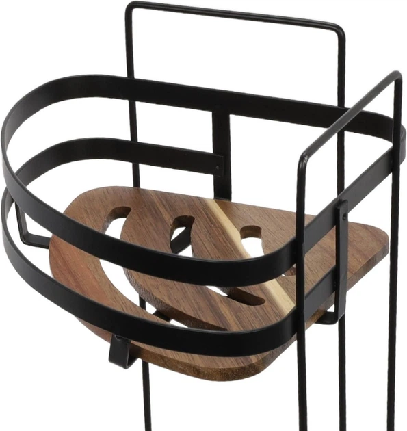 Półka pod prysznic 5five Simply Smart Blackacia narożna bez wiercenia 23.5 x 19.5 x 55 cm (3560232889356) - obraz 4