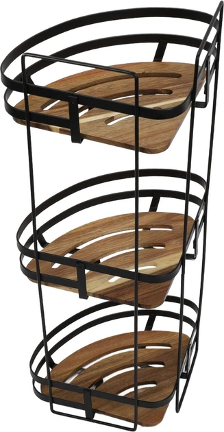 Półka pod prysznic 5five Simply Smart Blackacia narożna bez wiercenia 23.5 x 19.5 x 55 cm (3560232889356) - obraz 5