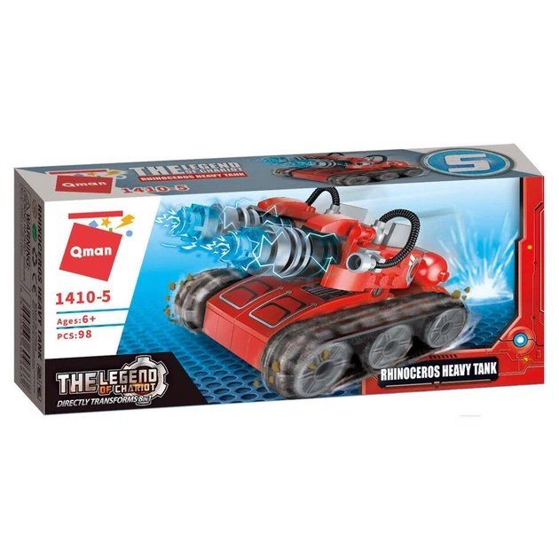 Конструктор Qman 1410-1-8 Пожежна техніка, 79 дет Rhinoceros Heavy Tank - Фото 1 Конструктор Qman 1410-1-8 Пожежна техніка, 79 дет Rhinoceros Heavy Tank - изображение 1
