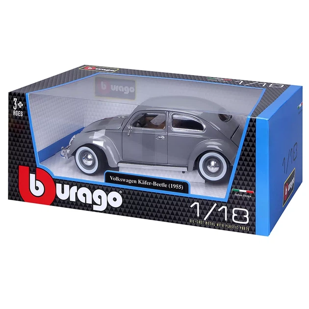 Автомодель Bburago Volkswagen Käfer Beetle 1955 1:18 сіра (18-12029 GY) - Фото 8 Автомодель Bburago Volkswagen Käfer Beetle 1955 1:18 сіра (18-12029 GY) - зображення 8