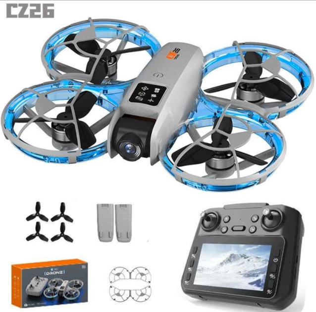 Квадрокоптер CZ26 FPV с камерой 4K, пультом с экраном, бесщеточный дрон, FPV 5G Wi-Fi, EIS стабилизация, Optical Flow, Follow Me, складной квадрокоптер, до 25 мин полета - Фото 2 Квадрокоптер CZ26 FPV с камерой 4K, пультом с экраном, бесщеточный дрон, FPV 5G Wi-Fi, EIS стабилизация, Optical Flow, Follow Me, складной квадрокоптер, до 25 мин полета - изображение 2