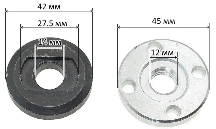 Гайка-фланець для болгарки Makita, D=14, фланці 18 мм (bol161)) - зображення 6