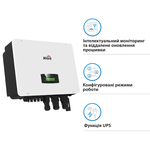 Гибридный инвертор Afore AF15K-TH 15KW HV-battery 2 MPPT Wi-Fi 220/380V Трехфазный - Фото 3 Гибридный инвертор Afore AF15K-TH 15KW HV-battery 2 MPPT Wi-Fi 220/380V Трехфазный - изображение 3