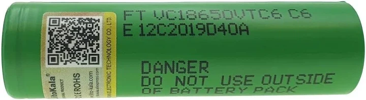 Аккумулятор 18650 LiitoKala VTC6, Li-Ion, 3000 мА·ч, высокотоковый 30 А (шур646) - изображение 2