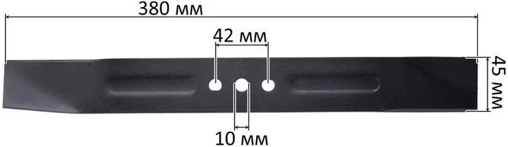 Нож для газонокосилки Dnipro-M 38, L=380 мм (шп486) - Фото 2 Нож для газонокосилки Dnipro-M 38, L=380 мм (шп486) - изображение 2