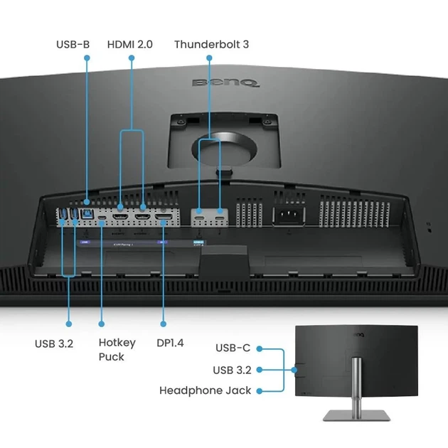Монитор 31.5" BenQ DesignVue PD3225U (9H.LLYLA.TBE) - Фото 8 Монитор 31.5" BenQ DesignVue PD3225U (9H.LLYLA.TBE) - изображение 8
