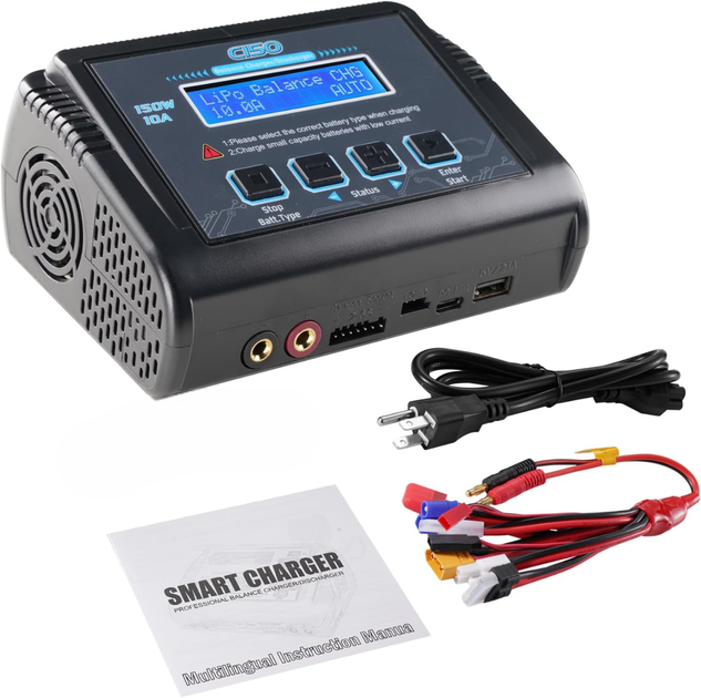 LiPo зарядний пристрій С150 150W 10A AC/DC з балансуванням та підтримкою Li-ion/LiFe/NiMH/NiCd/LiHV/Pb акумуляторів BMS контролер - Уцінка - зображення 9