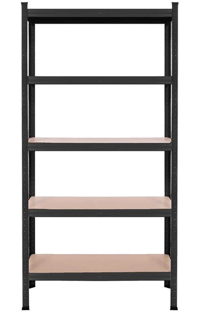 Стелаж металевий Springos HA5261 з 5 полицями до гаража підвалу Чорний 150 x 75 x 30 см (5907719476308) - зображення 2