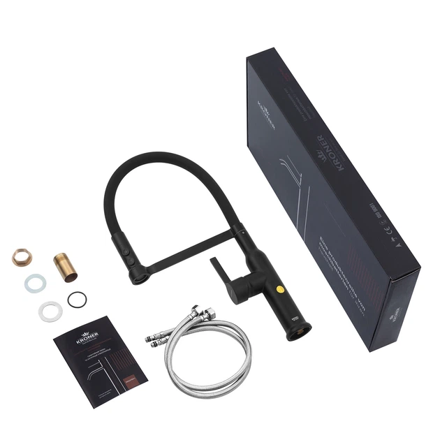 Комплект кухонної мийки Kraft KRF 60х45HM PVD (3.0/1.0 мм) DEKOR - изображение 13
