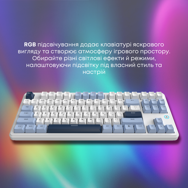 Клавиатура AJAZZ AK870 V2 Flying Fish Switch White/Blue (AK870-V2-FF-BWB) - изображение 12